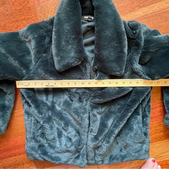 Express Dark Green Teddy Jacket - Picture 3 of 6